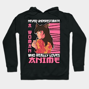 Woman Really Loves Anime Merch Anime Girl Otaku Gift Anime Hoodie